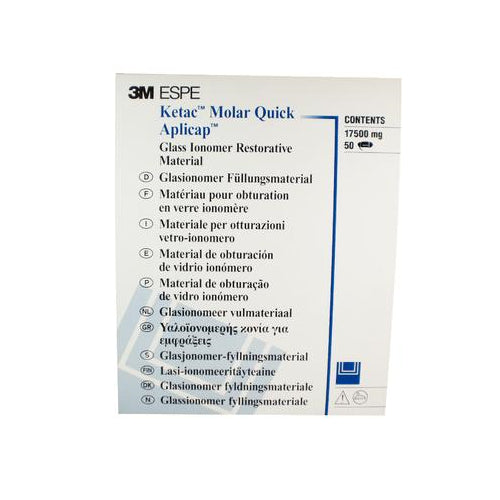 3M ESPE 56369 Ketac Molar Aplicap Quick Glass Ionomer Restorative Assorted 50/Bx 3M ESPE 56369 Ketac Molar Aplicap Quick Glass Ionomer Restorative Assorted 50/Bx